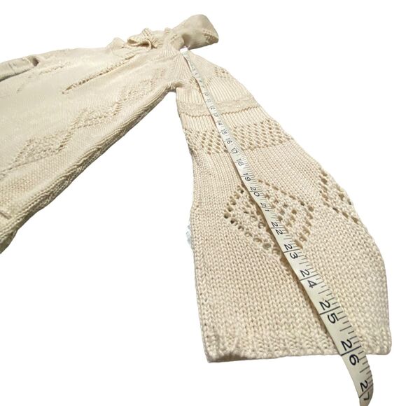 Zara Women Sweater Oatmeal Swimsuit V Neck Coverup Crochet Hodded Dress Small - Picture 7 of 11